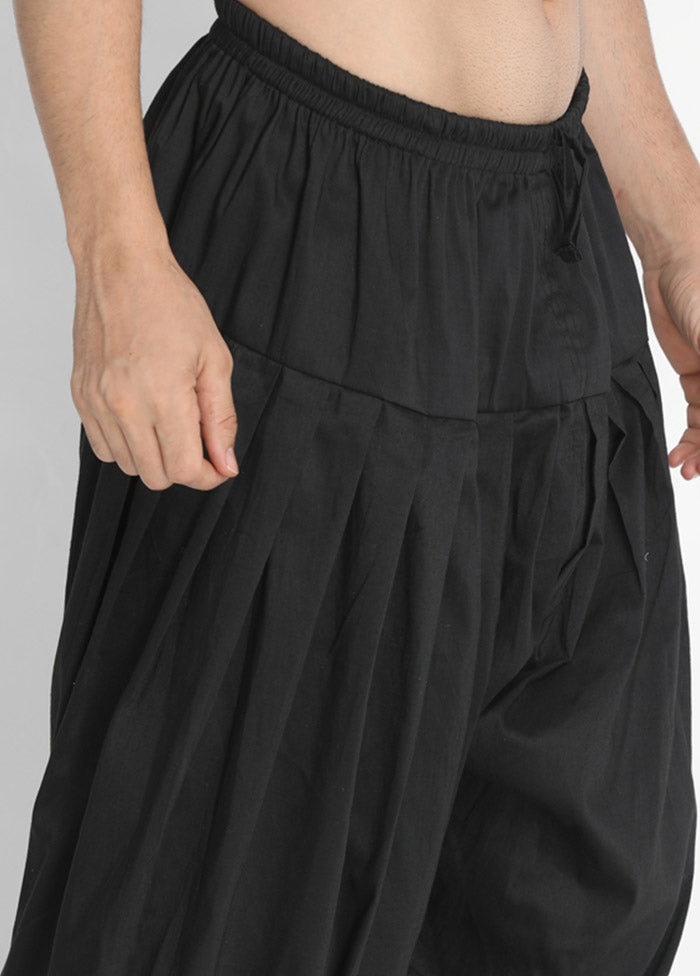 Black Cotton Solid Pajama - Indian Silk House Agencies