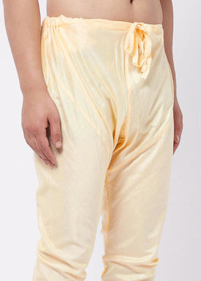 Cream Viscose Solid Pajama - Indian Silk House Agencies