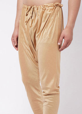 Rose Gold Viscose Solid Pajama - Indian Silk House Agencies