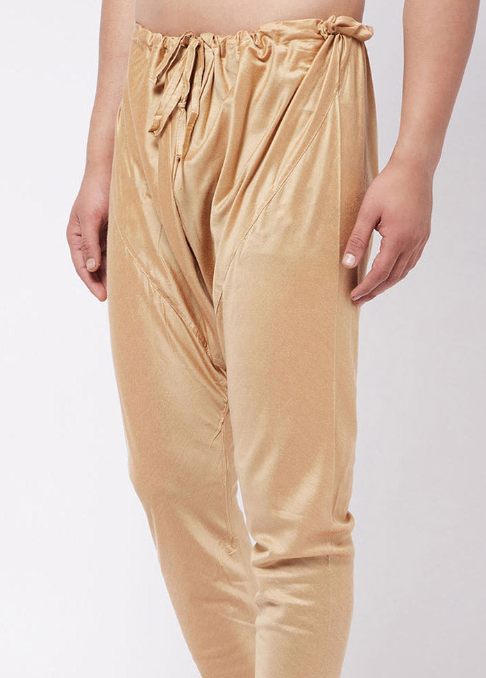 Rose Gold Viscose Solid Pajama - Indian Silk House Agencies