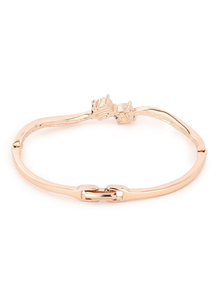 Estelle Rose Gold Swarovski Austrian Crystal Adjustable Bracelet For Girls and Women - Indian Silk House Agencies