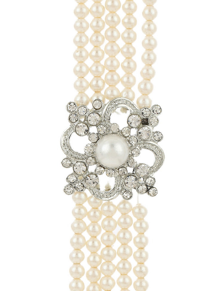 Estelle White Flux Pearl Charm Bracelet - Indian Silk House Agencies