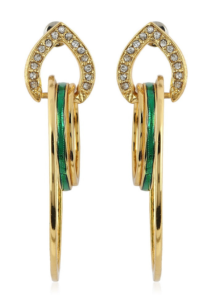 Estelle Metal Diamante Earrings - Indian Silk House Agencies