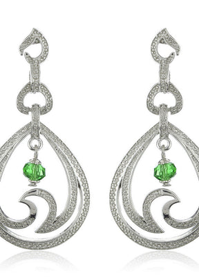 Estelle Silver Plated Drop Earrings - Indian Silk House Agencies