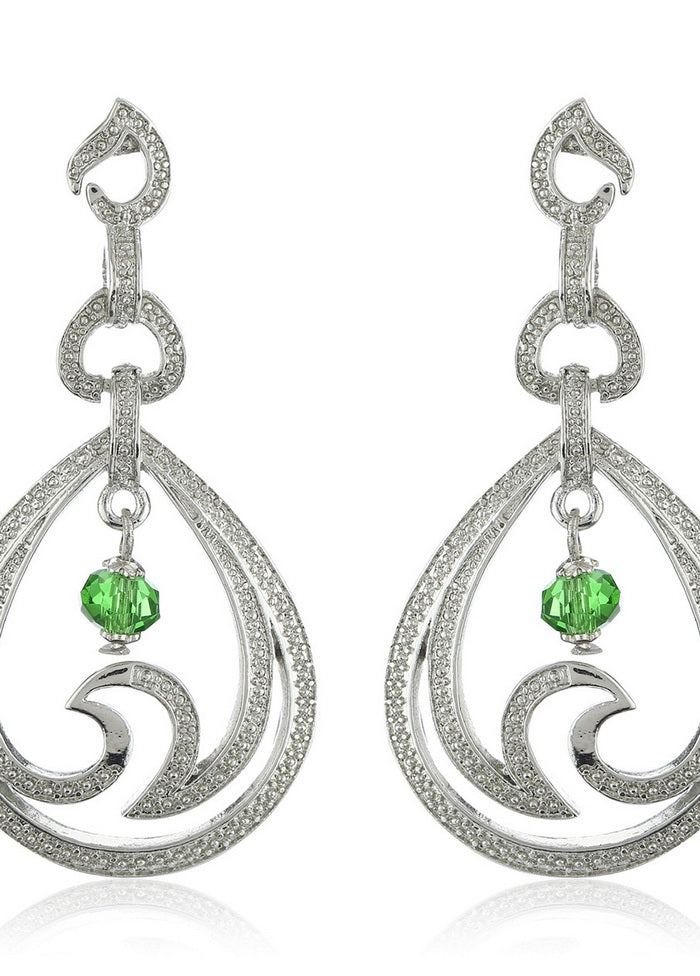 Estelle Silver Plated Drop Earrings - Indian Silk House Agencies