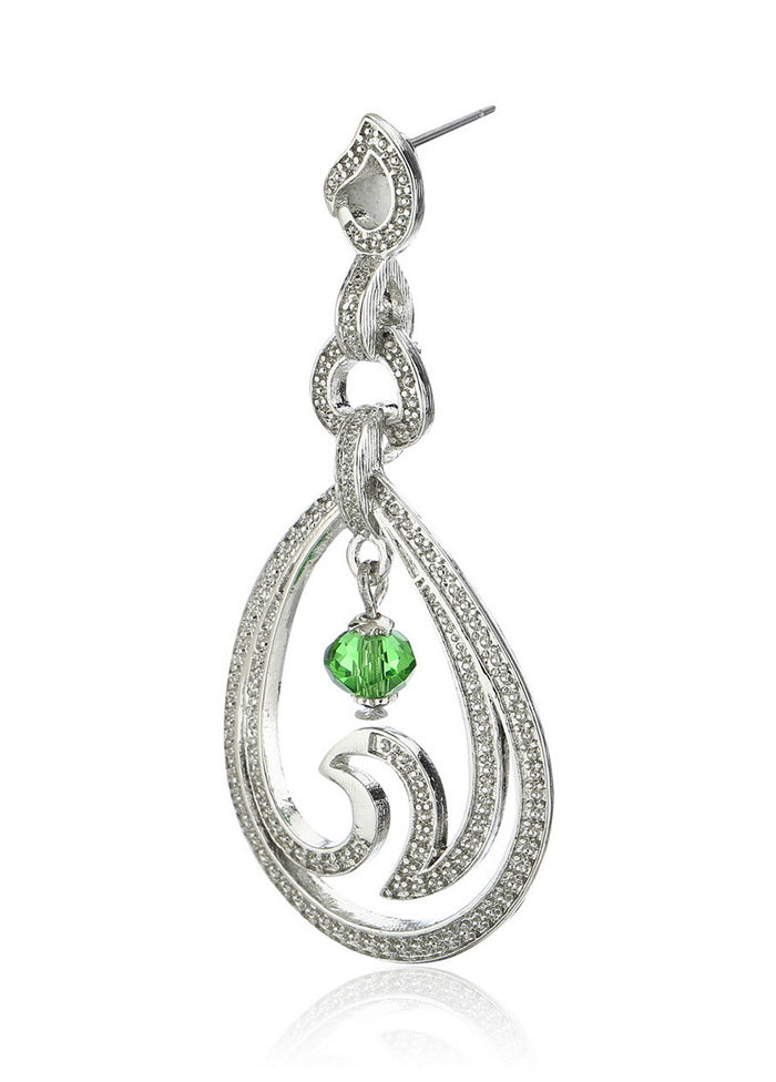 Estelle Silver Plated Drop Earrings - Indian Silk House Agencies