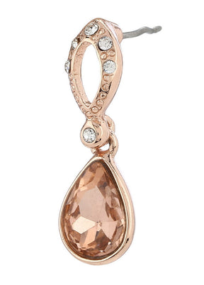 Estelle Bright Rose Gold Swarovski Stone Drops - Indian Silk House Agencies