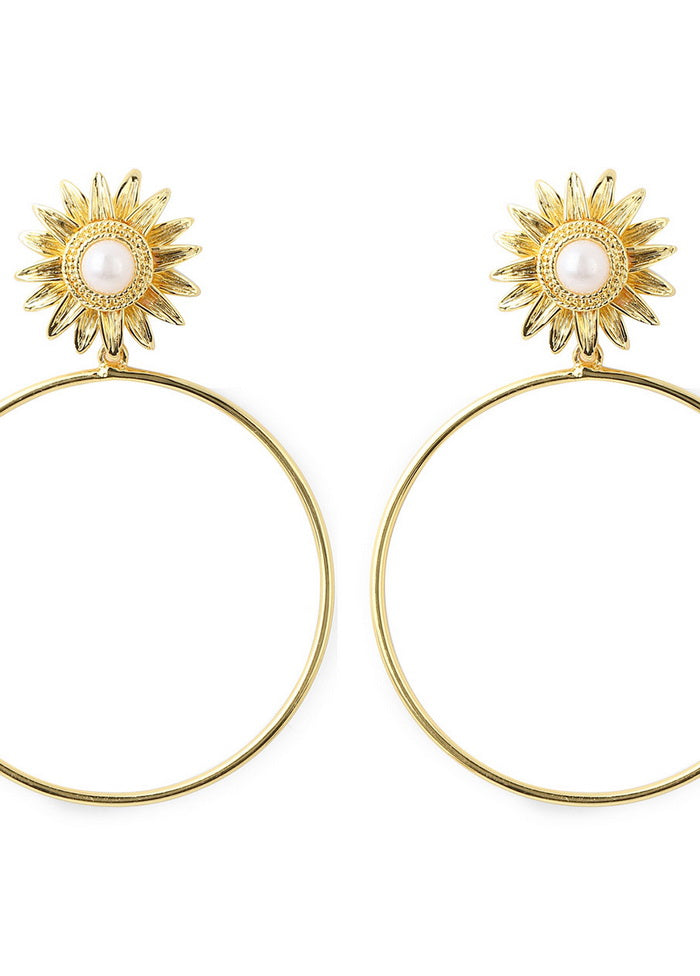 Estelle Sunflower Hoops - Indian Silk House Agencies