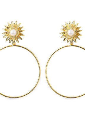 Estelle Sunflower Hoops - Indian Silk House Agencies