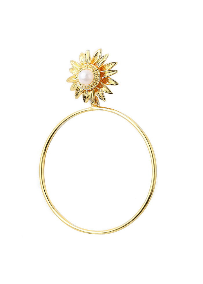 Estelle Sunflower Hoops - Indian Silk House Agencies