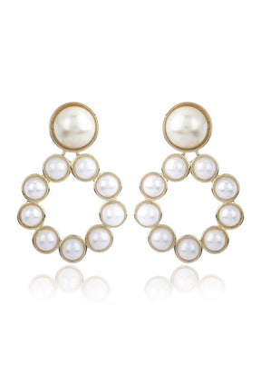 Estelle Pearl On Pearl Earrings - Indian Silk House Agencies