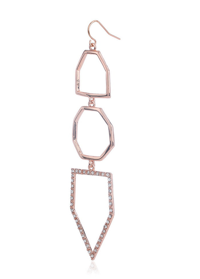 Estelle Rose Gold Geometric Earrings - Indian Silk House Agencies