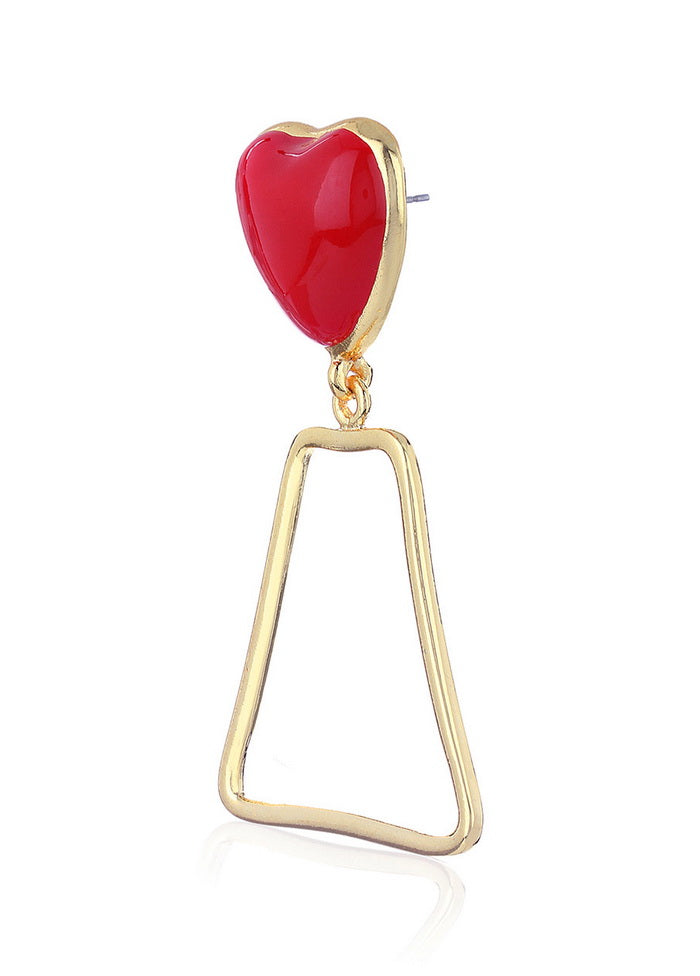 Estelle Red Heart Earrings - Indian Silk House Agencies