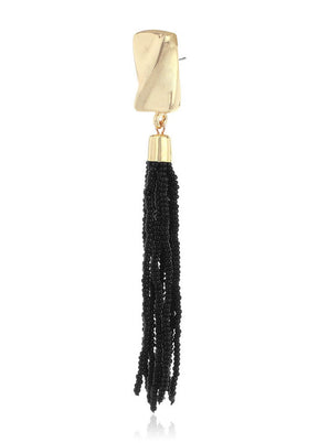 Estelle Black Beaded Tassel Earring - Indian Silk House Agencies