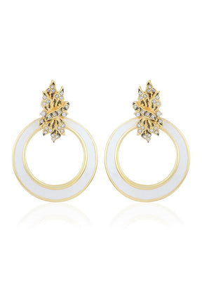 Estelle Ivory leafy Earring - Indian Silk House Agencies