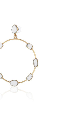 Estelle Mirror embellished hoops - Indian Silk House Agencies