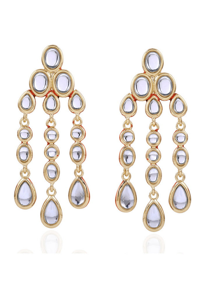 Estelle Traditional Designer Kundan Gold Plated Earrings - Indian Silk House Agencies