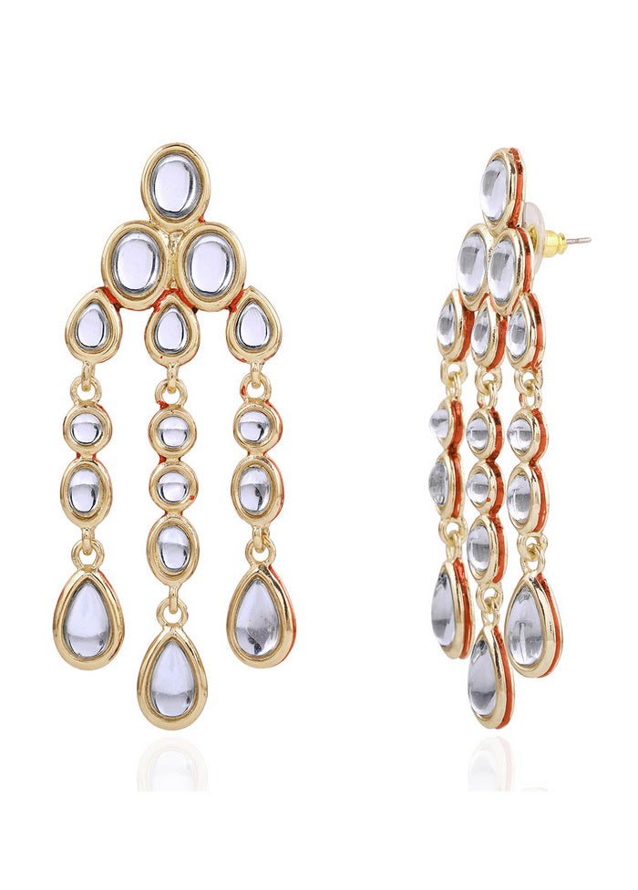 Estelle Traditional Designer Kundan Gold Plated Earrings - Indian Silk House Agencies