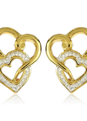 Estelle Two Tone Plated Heart Shaped Lock With Earrings - Indian Silk House Agencies