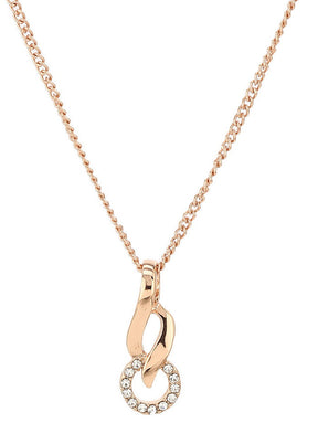 Estelle Rose Gold Flame Ring Pendant Chain Necklace - Indian Silk House Agencies