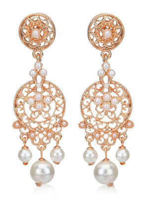 Estelle Pearl drop Womens Earrings - Indian Silk House Agencies