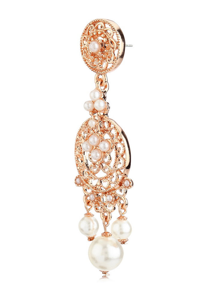 Estelle Pearl drop Womens Earrings - Indian Silk House Agencies