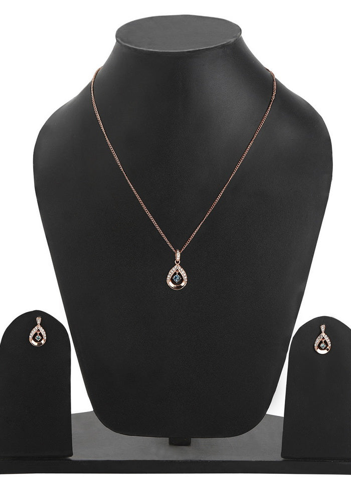 Estelle Rose Gold Pendant Chain Necklace For Girls And Women - Indian Silk House Agencies