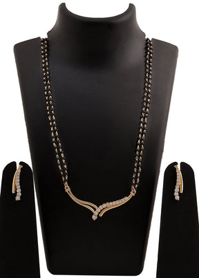 Estelle Estele 24 Kt Gold Plated Twine Braid Mangalsutra Necklace Set - Indian Silk House Agencies