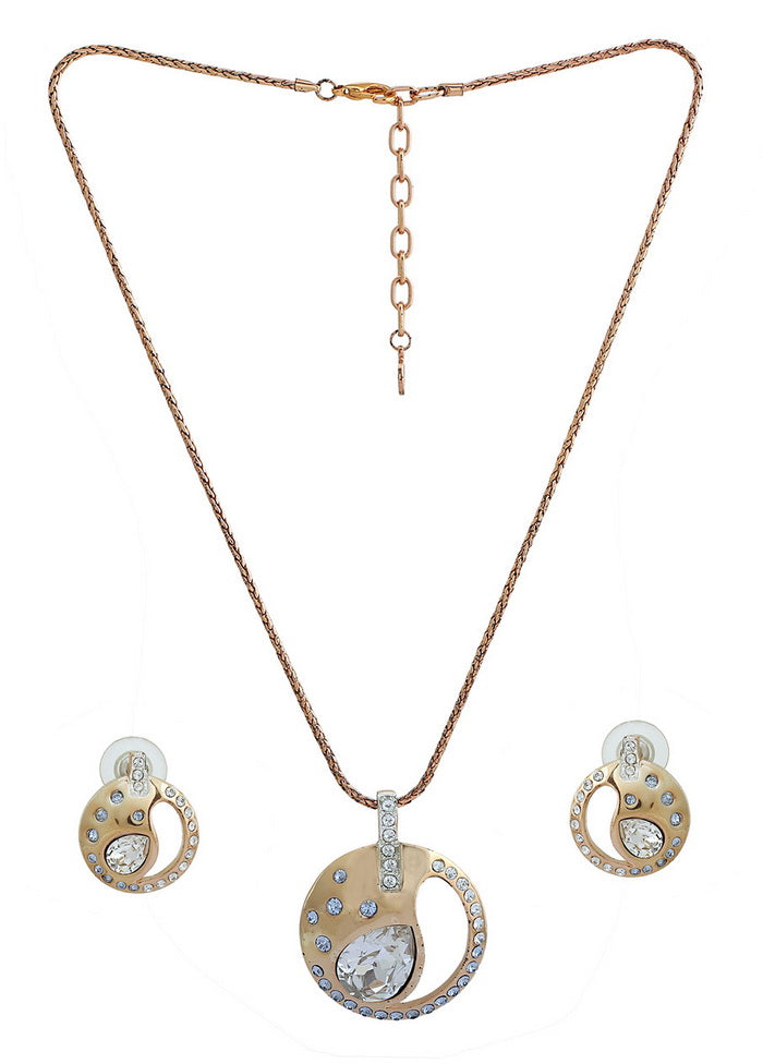 Estelle Rosette Pendant Set by Swarovski Elements - Indian Silk House Agencies