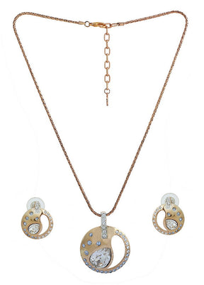 Estelle Rosette Pendant Set by Swarovski Elements - Indian Silk House Agencies