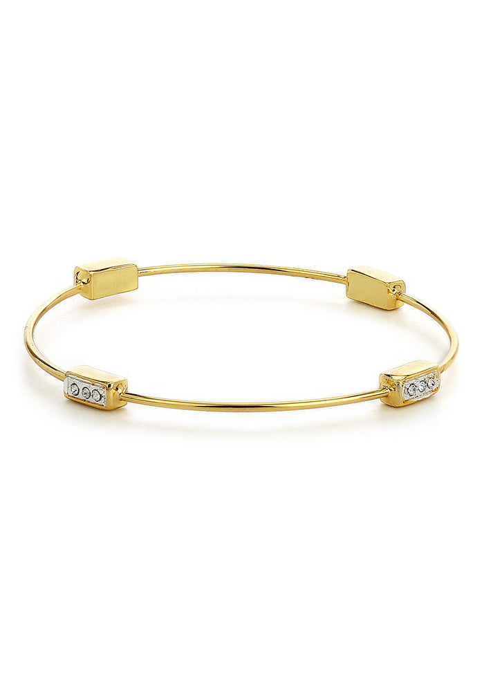 Estelle Gold Plated White Austrian Crystal Stone Womens Bracelet - Indian Silk House Agencies