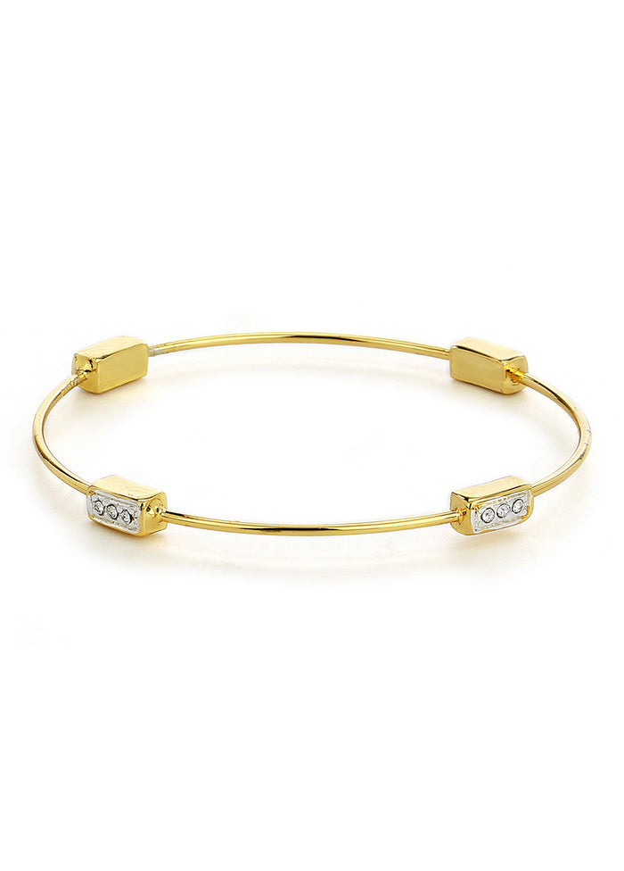 Estelle Gold Plated White Austrian Crystal Stone Womens Bracelet - Indian Silk House Agencies