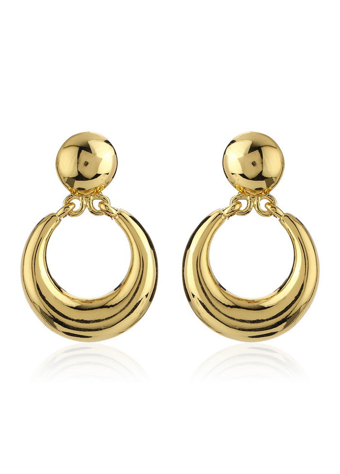 Estelle Gold Tone Plated Round Small Drop Earrings - Indian Silk House Agencies