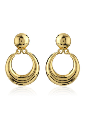 Estelle Gold Tone Plated Round Small Drop Earrings - Indian Silk House Agencies