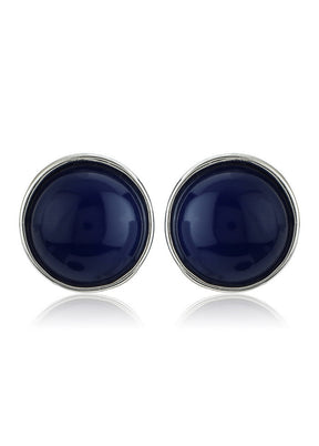 Estelle Blue Colour Round Stud Earrings - Indian Silk House Agencies