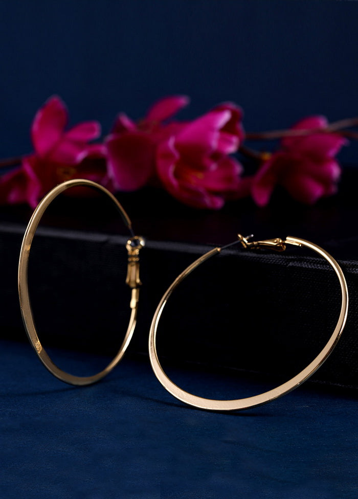 Estelle Special Golden Polish Big Round Hoop Earrings For Women and Girls - Indian Silk House Agencies