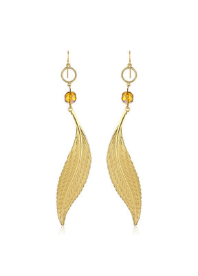 Estelle Leaf Shaped Hoop Earrings - Indian Silk House Agencies