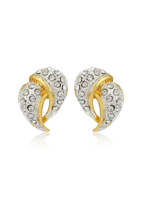 Estelle Two Tone Plated Fashion Stud Earrings - Indian Silk House Agencies