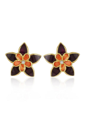 Estelle Multicolour Round Stud Earrings - Indian Silk House Agencies