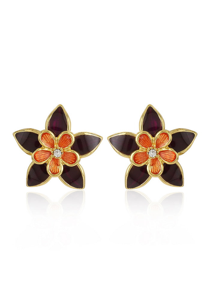 Estelle Multicolour Round Stud Earrings - Indian Silk House Agencies