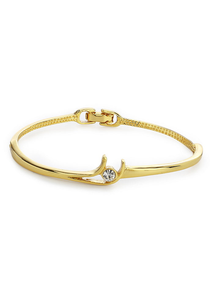 Estelle Gold Plated White Stone Bangle Bracelet For Womens - Indian Silk House Agencies