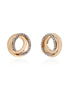 Estelle Geometric Circle Stud Earrings - Indian Silk House Agencies