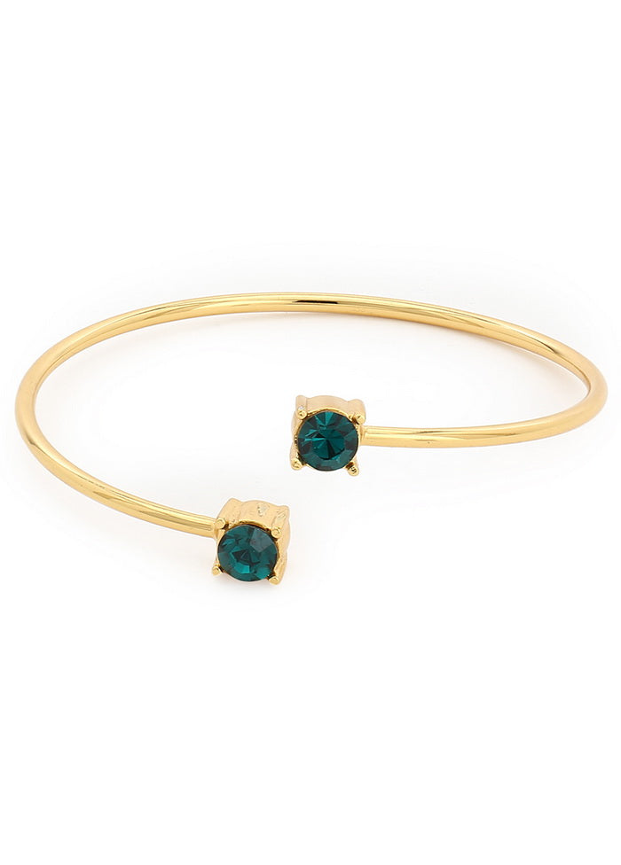 Estelle Green Stone Bangle Modal Bracelet - Indian Silk House Agencies