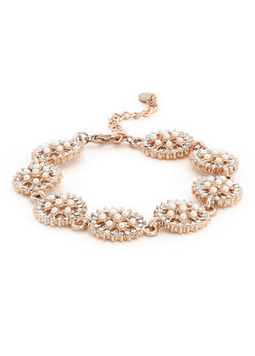 Estelle Rose Gold Pearl Bracelet - Indian Silk House Agencies