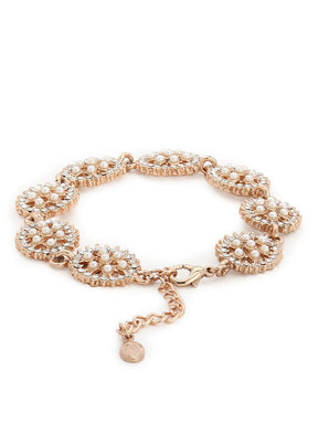 Estelle Rose Gold Pearl Bracelet - Indian Silk House Agencies