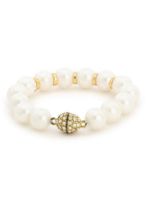 Estelle White Flux Pearl Bracelet - Indian Silk House Agencies