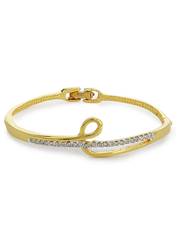 Estelle Gold Plated White Stone Bracelet For Womens - Indian Silk House Agencies