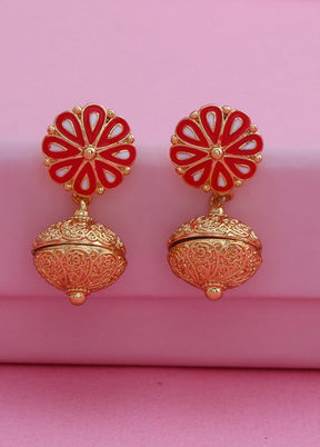 Estelle Trendy Gold Plated Pearl Dangle Earrings - Indian Silk House Agencies