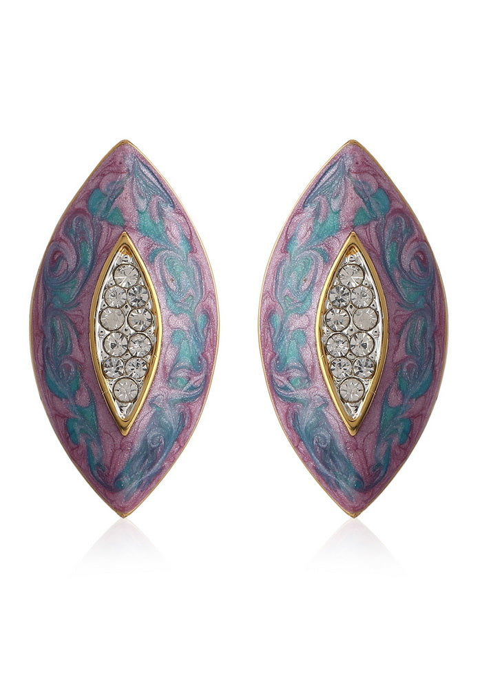 Estelle Oval Enamel stud - Indian Silk House Agencies