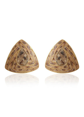 Estelle Triangle enamel studs - Indian Silk House Agencies